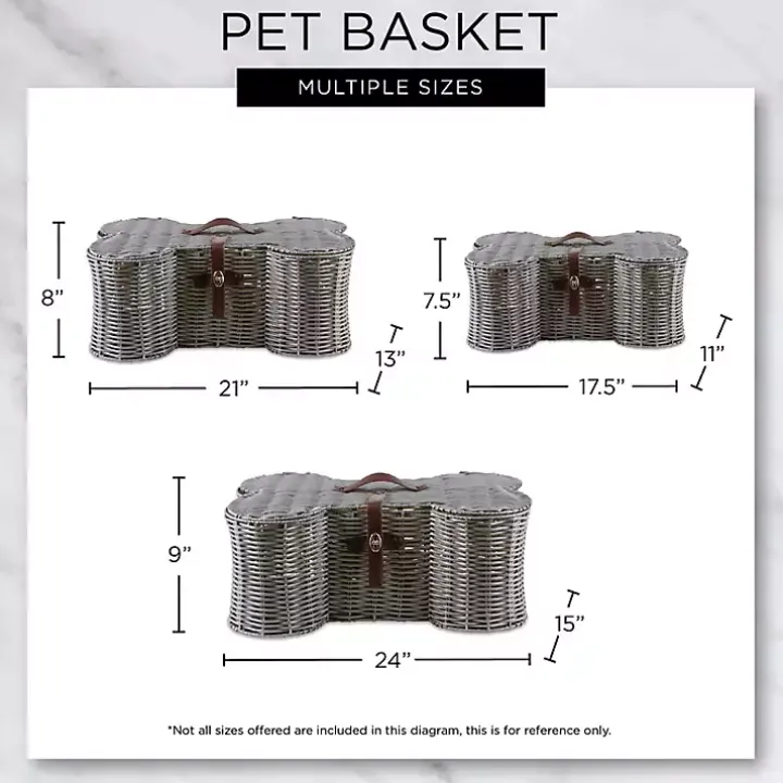 Gray Woven Bone Shaped Basket, 17 in.