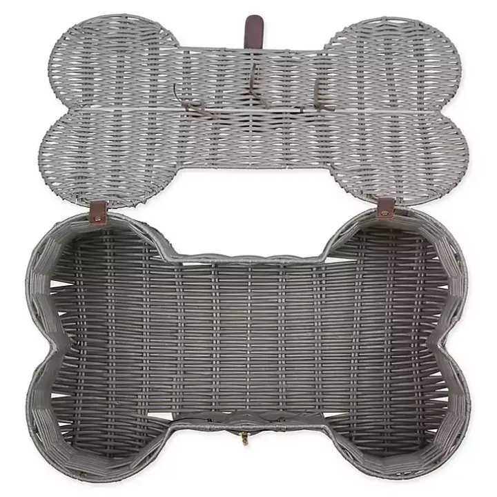 Gray Woven Bone Shaped Basket, 21 in.