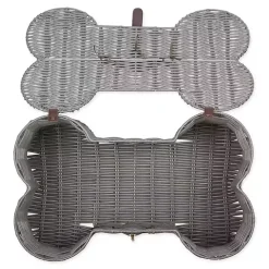 Gray Woven Bone Shaped Basket, 24 in.
