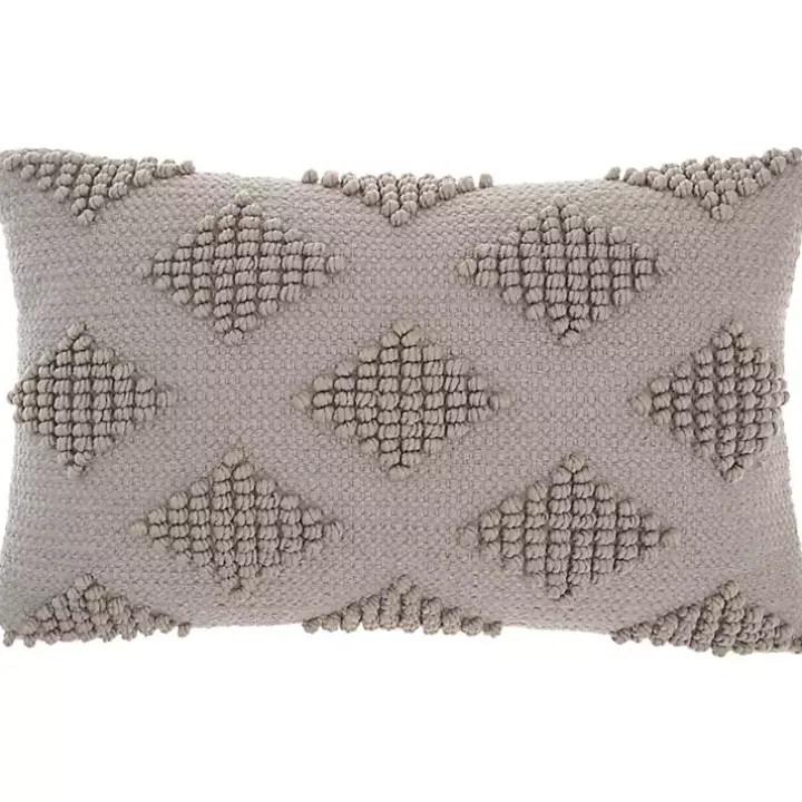 Gray Woven Diamonds Lumbar Pillow