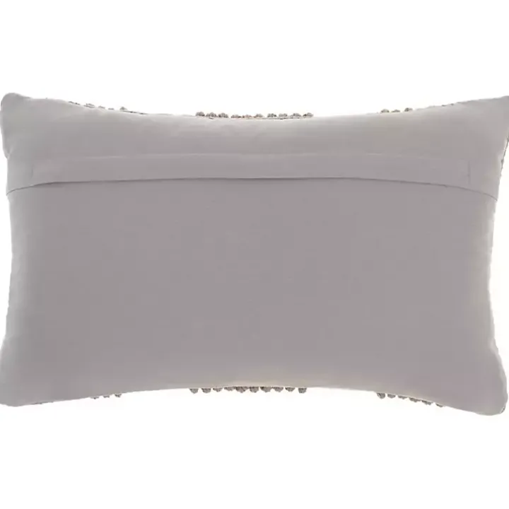 Gray Woven Diamonds Lumbar Pillow