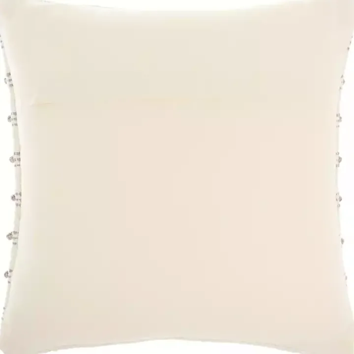 Gray Woven Knotted Stripes Throw Pillow