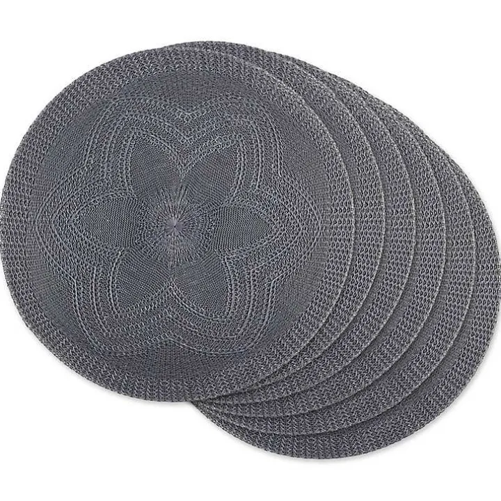 Gray Woven Round Placemats, Set of 6