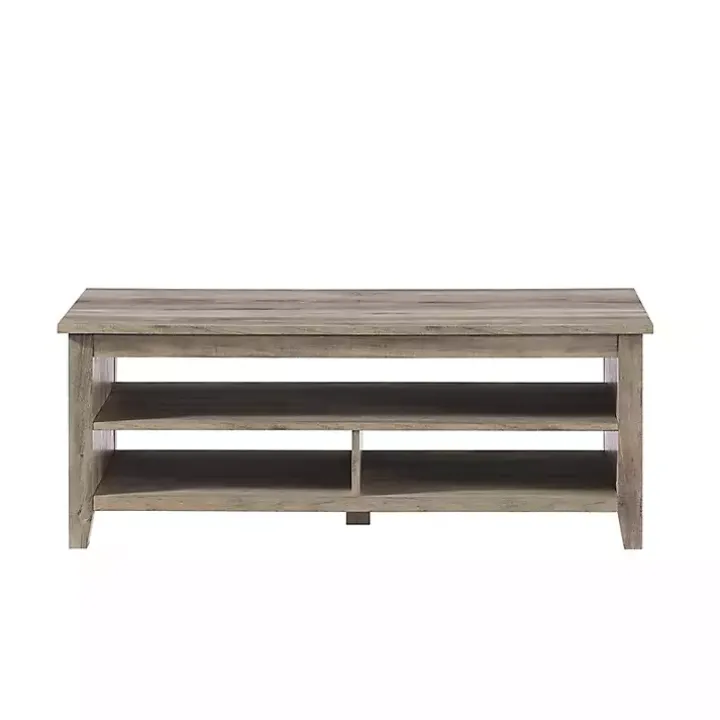 Graywash Grooved Side Panel Coffee Table