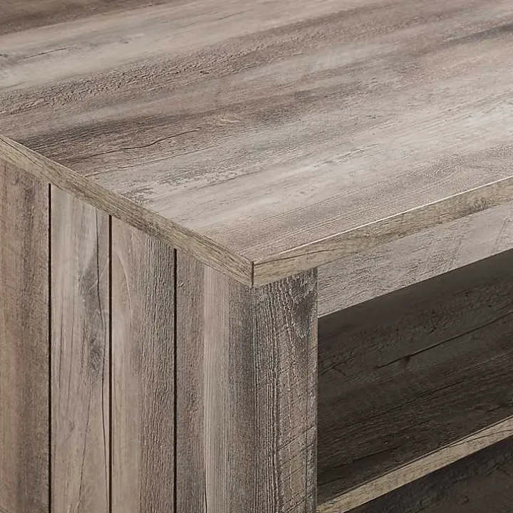 Graywash Grooved Side Panel Coffee Table