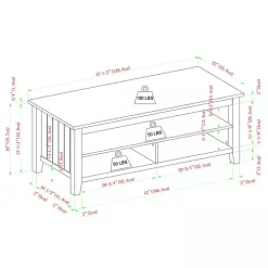 Graywash Grooved Side Panel Coffee Table