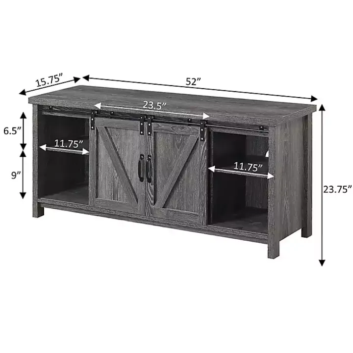 Graywash Russ Barn Door Media Cabinet