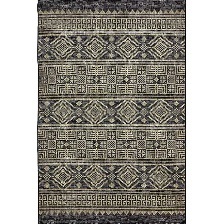 Greek Key Sun Shower Outdoor Area Rug, 5x8