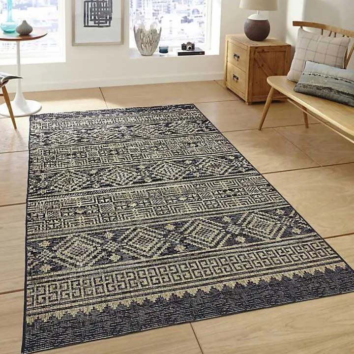 Greek Key Sun Shower Outdoor Area Rug, 7x9