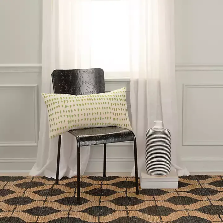 Green and Natural Animal Patterned Lumbar Pillow