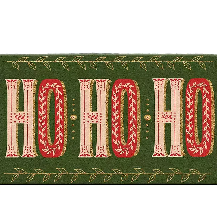 Green and Pink Ho Ho Ho Doormat