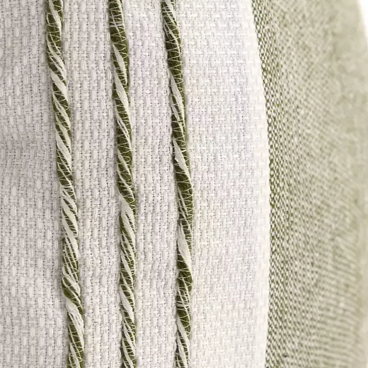 Green and White Block Loop Throw Pillow