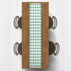 Green and White Clover Grid Table Runner, 90 in.