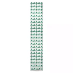 Green and White Clover Grid Table Runner, 90 in.