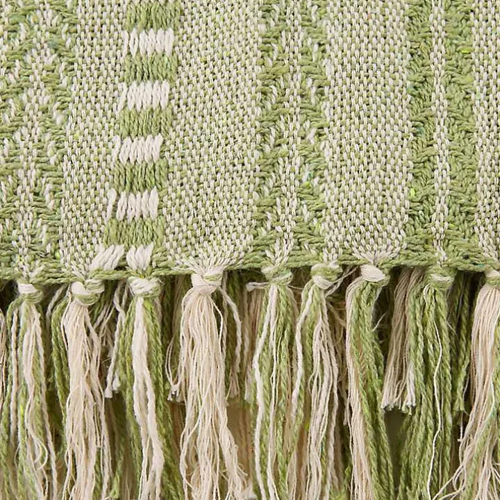 Green Braided Fringe Throw