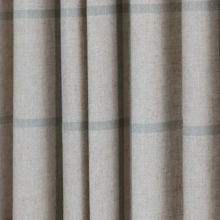 Green Checkered Single Curtain Panel, 84 in.