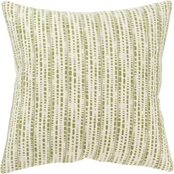 Green Dash Print Throw Pillow