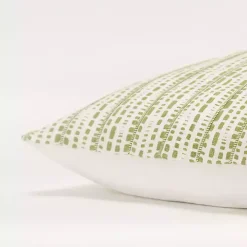Green Dash Print Throw Pillow
