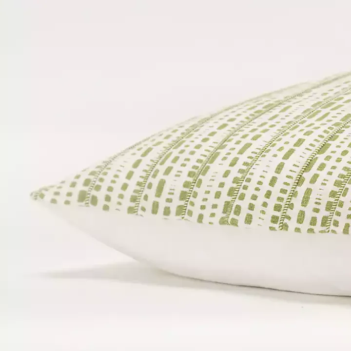 Green Dash Print Throw Pillow