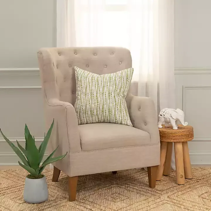 Green Dash Print Throw Pillow