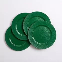 Green Dotted Chargers, Set of 4
