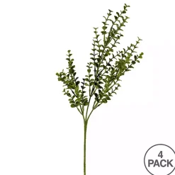 Green Eucalyptus Bushes, Set of 4