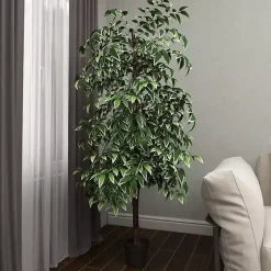 Green Ficus Potted Tree, 73 in.