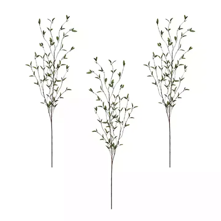 Green Foliage Branch Stems, Set of 3