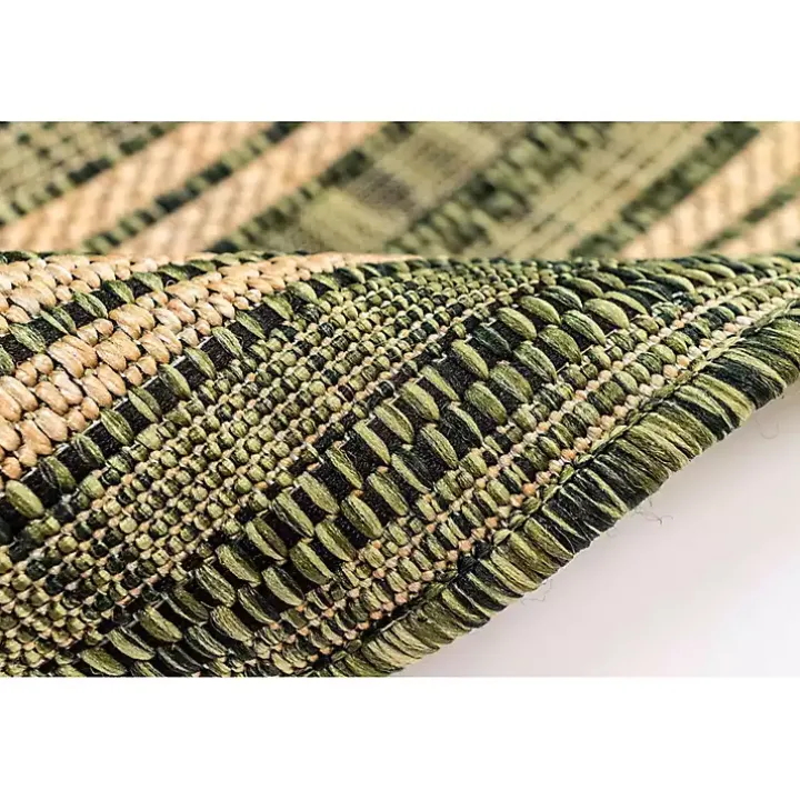 Green Framed Border Outdoor Area Rug, 4x7
