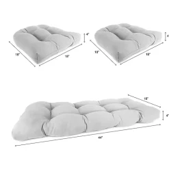 Green French Edge 3-pc. Outdoor Wicker Cushion Set