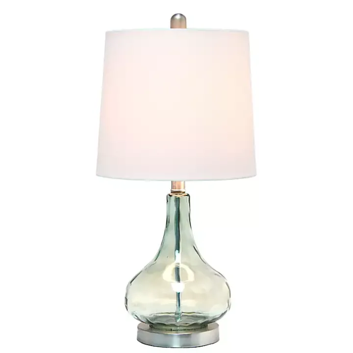 Green Glass Ripple Table Lamp