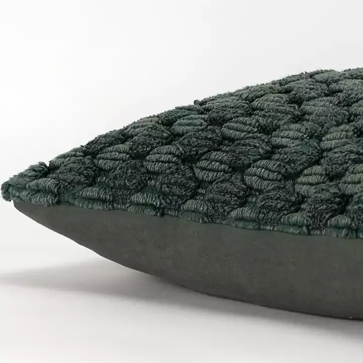 Green Looped Cotton Throw Pillow