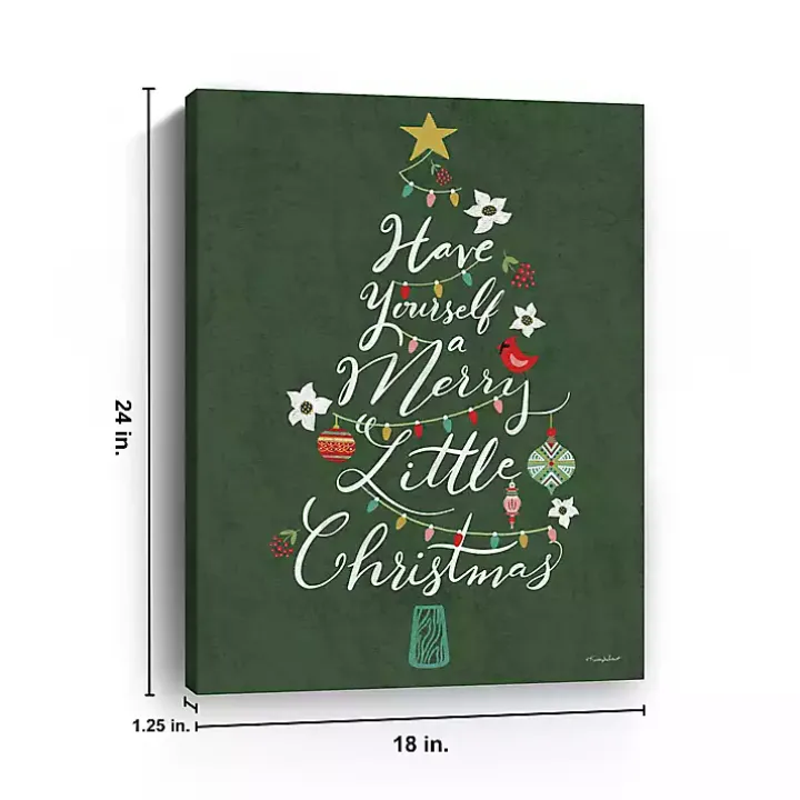 Green Merry Little Christmas Christmas Wall Plaque