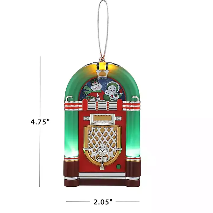 Green Mini Jukebox LED Christmas Ornament
