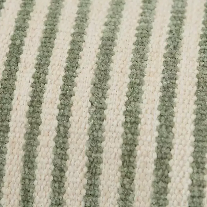 Green Offset Colorblock Stripe Throw Pillow