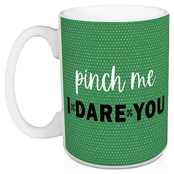 Green Pinch Me I Dare You Mugs, Set of 2