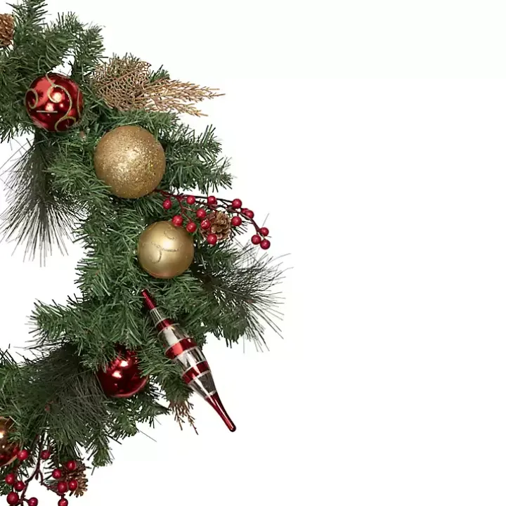 Green Pine with Ornaments Wreath