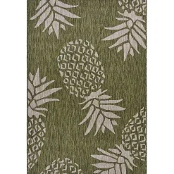 Green Pineapple Indoor/Outdoor Area Rug, 5x7