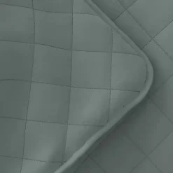 Green Stitched Diamond 3-pc. Queen Quilt Set