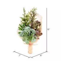Green Succulent Bouquet, 15 in.