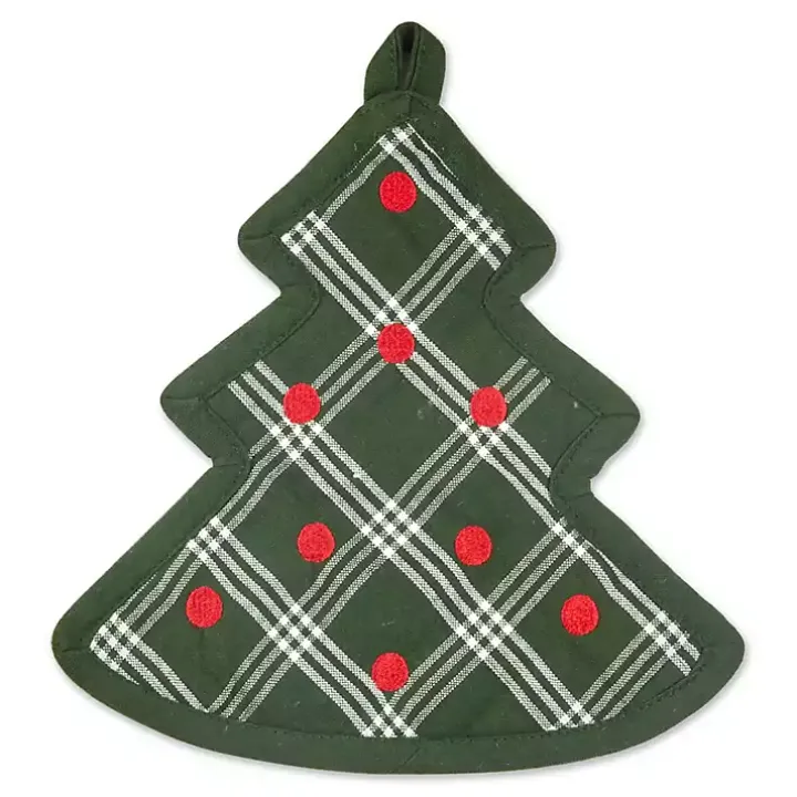 Green Tree Plaid 3-pc. Dishtowel & Potholder Set