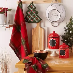 Green Tree Plaid 3-pc. Dishtowel & Potholder Set