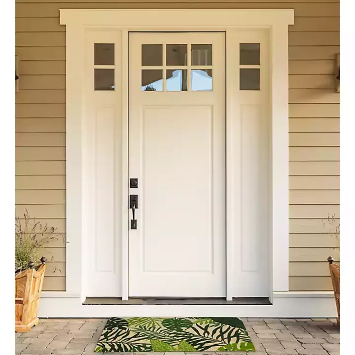 Green Tropical Fronds Doormat