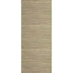 Green Woven Lines Indoor/Outdoor Runner, 1x4