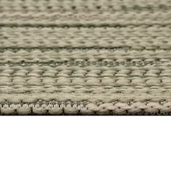 Green Woven Lines Indoor/Outdoor Runner, 1x4