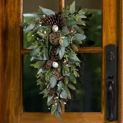 Greenery and Bells Teardrop Swag