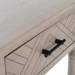 Greige Chevron 2-Drawer Console Table