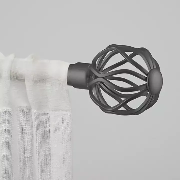 Gunmetal Open Sphere Curtain Rod, 72 in.