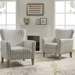 Gustaf Gray Striped Armchair