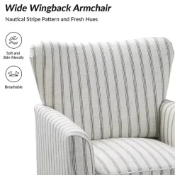 Gustaf Gray Striped Armchair